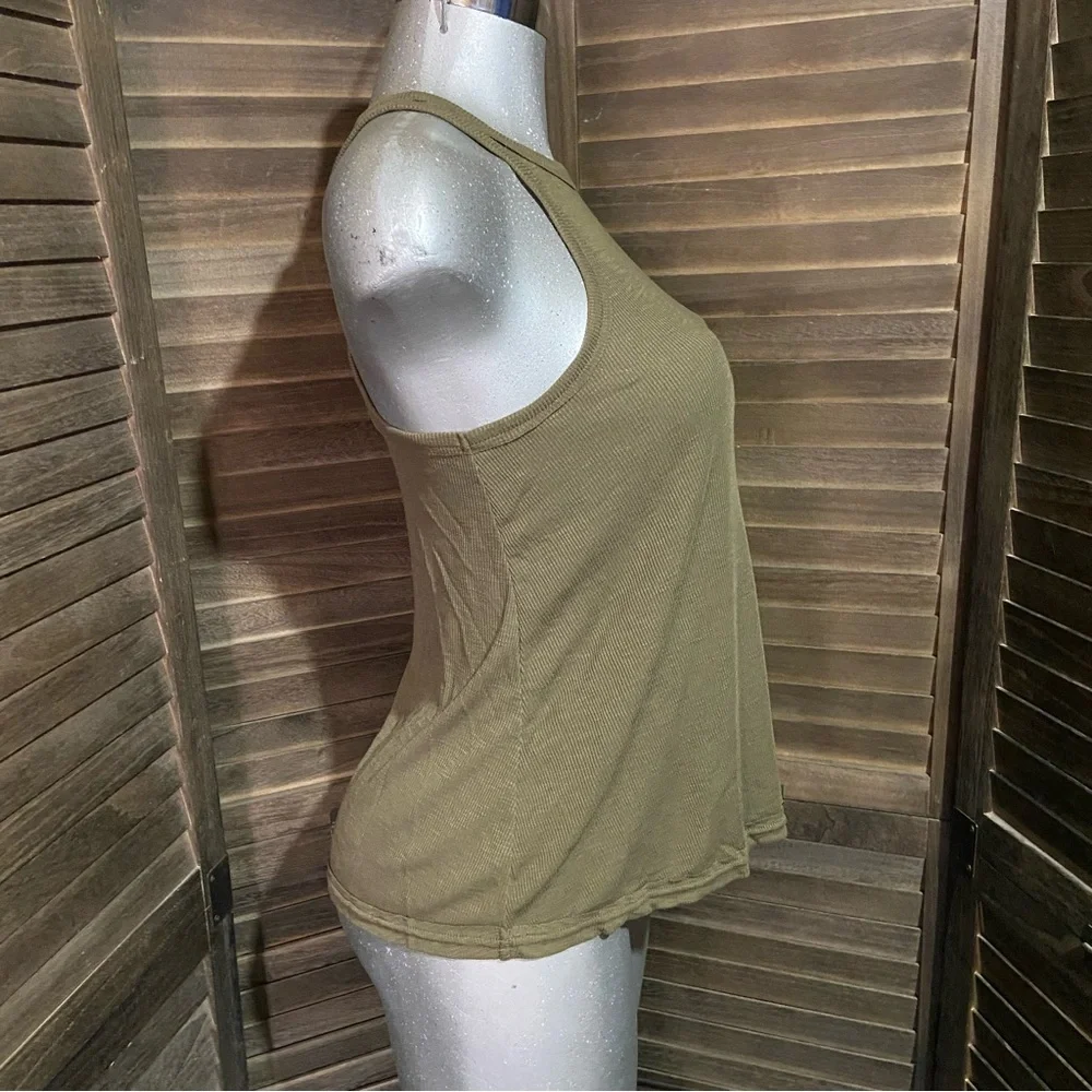 Intimately Free People Tank Top Knit Sage Green Camisole Goblincore Racerback XS